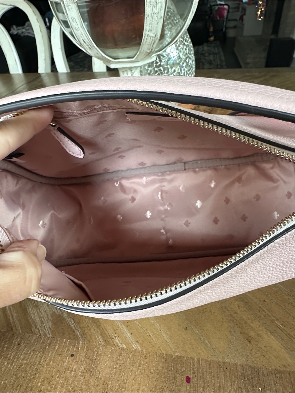 kate spade Pale Pink Pebbled Leather Crossbody Bag - Picture 7 of 12